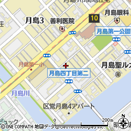 東京都中央区月島4丁目12-12周辺の地図