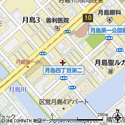 東京都中央区月島4丁目12-13周辺の地図