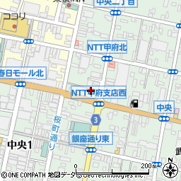 ファミリーマート甲府中央二丁目店周辺の地図