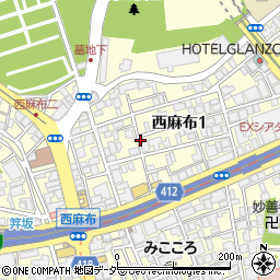 東京都港区西麻布1丁目周辺の地図