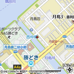 ファミリーマート月島三丁目店周辺の地図