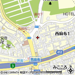 東京都港区西麻布1丁目14周辺の地図