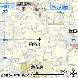 東京都世田谷区粕谷3丁目周辺の地図