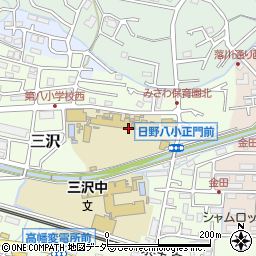 東京都日野市三沢周辺の地図
