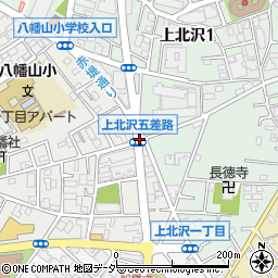 上北沢五差路周辺の地図