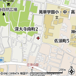 東京都調布市深大寺南町2丁目14周辺の地図