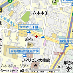 デイリーヤマザキ六本木５丁目店周辺の地図