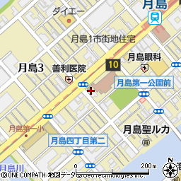 東京都中央区月島4丁目1-13周辺の地図