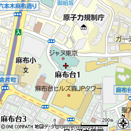 東京都港区麻布台1丁目2周辺の地図