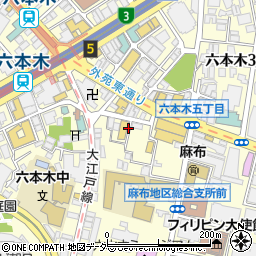 東京都港区六本木周辺の地図