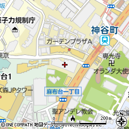 東京都港区麻布台1丁目2-4周辺の地図
