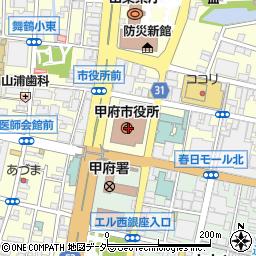 甲府市役所　まちづくり部まち開発室都市整備課工事係・用地係周辺の地図
