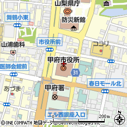 甲府市役所内郵便局 ＡＴＭ周辺の地図