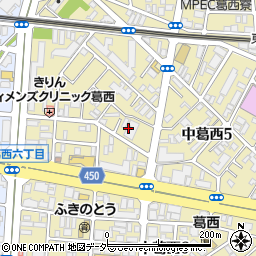 東京都江戸川区中葛西5丁目周辺の地図