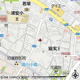 千葉県浦安市猫実周辺の地図