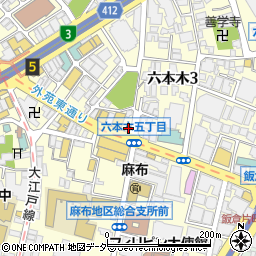 ファミリーマート六本木東店周辺の地図