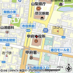 甲府市役所　議会事務局議事調査課周辺の地図