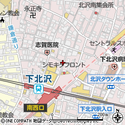 吉野家 下北沢駅東口店周辺の地図