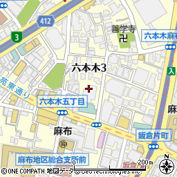 東京都港区六本木3丁目周辺の地図