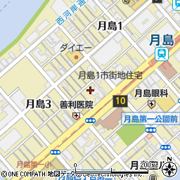東京都中央区月島周辺の地図