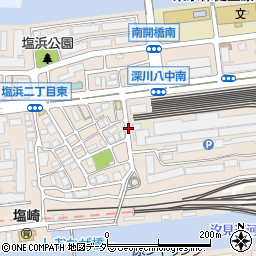 東京都江東区塩浜2丁目周辺の地図