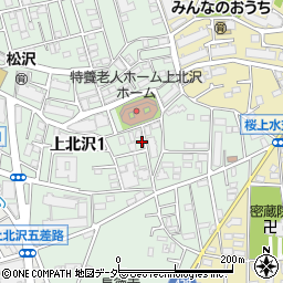 東京都世田谷区上北沢1丁目17-13周辺の地図