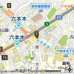 東京都港区六本木3丁目11周辺の地図