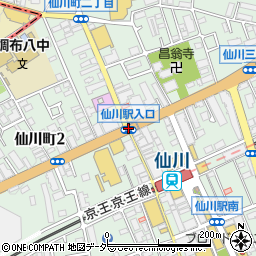 仙川駅入口周辺の地図