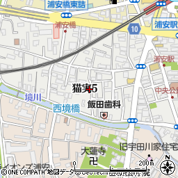 千葉県浦安市猫実5丁目周辺の地図
