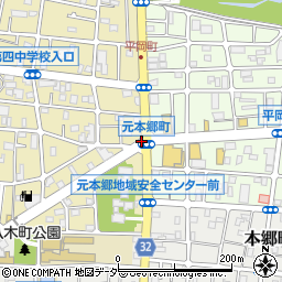 元本郷町周辺の地図