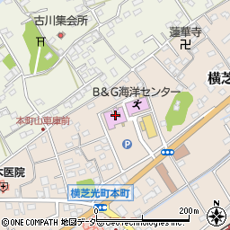 横芝光町役場　社会文化課文化会館周辺の地図