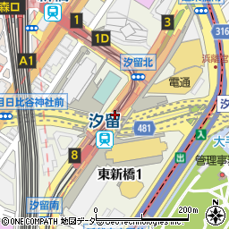 東京都港区東新橋1丁目周辺の地図