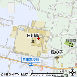 山梨県立日川高等学校周辺の地図