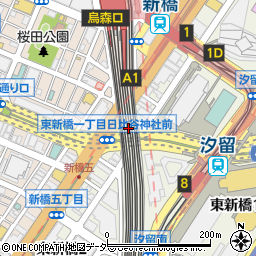 東京都港区東新橋1丁目4周辺の地図