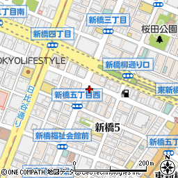 ゆで太郎 新橋赤レンガ道り店周辺の地図