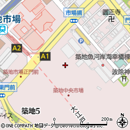 東京都中央区築地5丁目周辺の地図