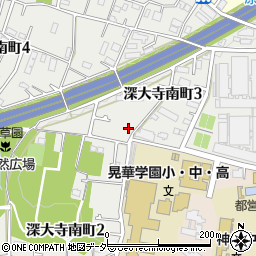 東京都調布市深大寺南町3丁目4周辺の地図