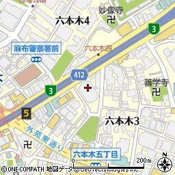東京都港区六本木3丁目7周辺の地図