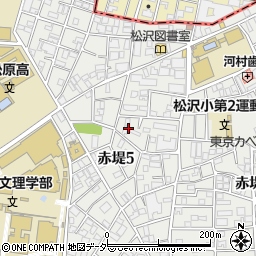 東京都世田谷区赤堤5丁目周辺の地図