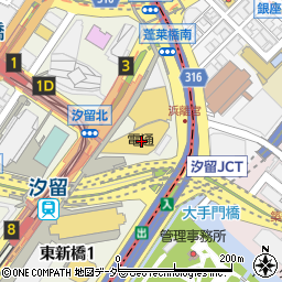 〒105-7045 東京都港区東新橋 電通本社ビル（４５階）の地図