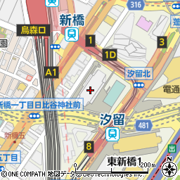 ヤツドキ　汐留日テレプラザ店周辺の地図