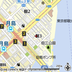 東京都中央区佃3丁目8-10周辺の地図