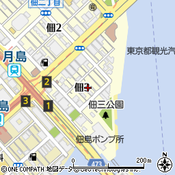 東京都中央区佃3丁目8周辺の地図