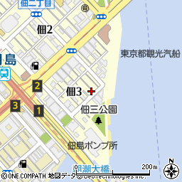 東京都中央区佃3丁目8-4周辺の地図