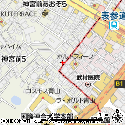 東京都渋谷区神宮前5丁目3-8周辺の地図