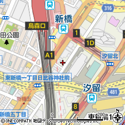 東京都港区東新橋1丁目2-10周辺の地図