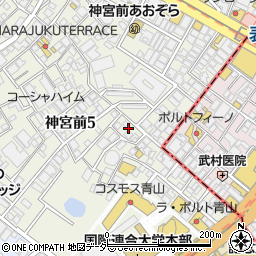 東京都渋谷区神宮前5丁目45周辺の地図