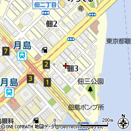 東京都中央区佃3丁目4-7周辺の地図