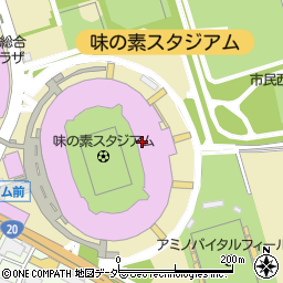味の素スタジアム（東京スタジアム）周辺の地図