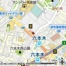 都営地下鉄東京都交通局　大江戸線　六本木駅周辺の地図